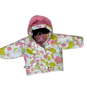 Spyder Girls‎ Winter Geometric Pink Waterproof Ski Jacket Small to Tall Size 2